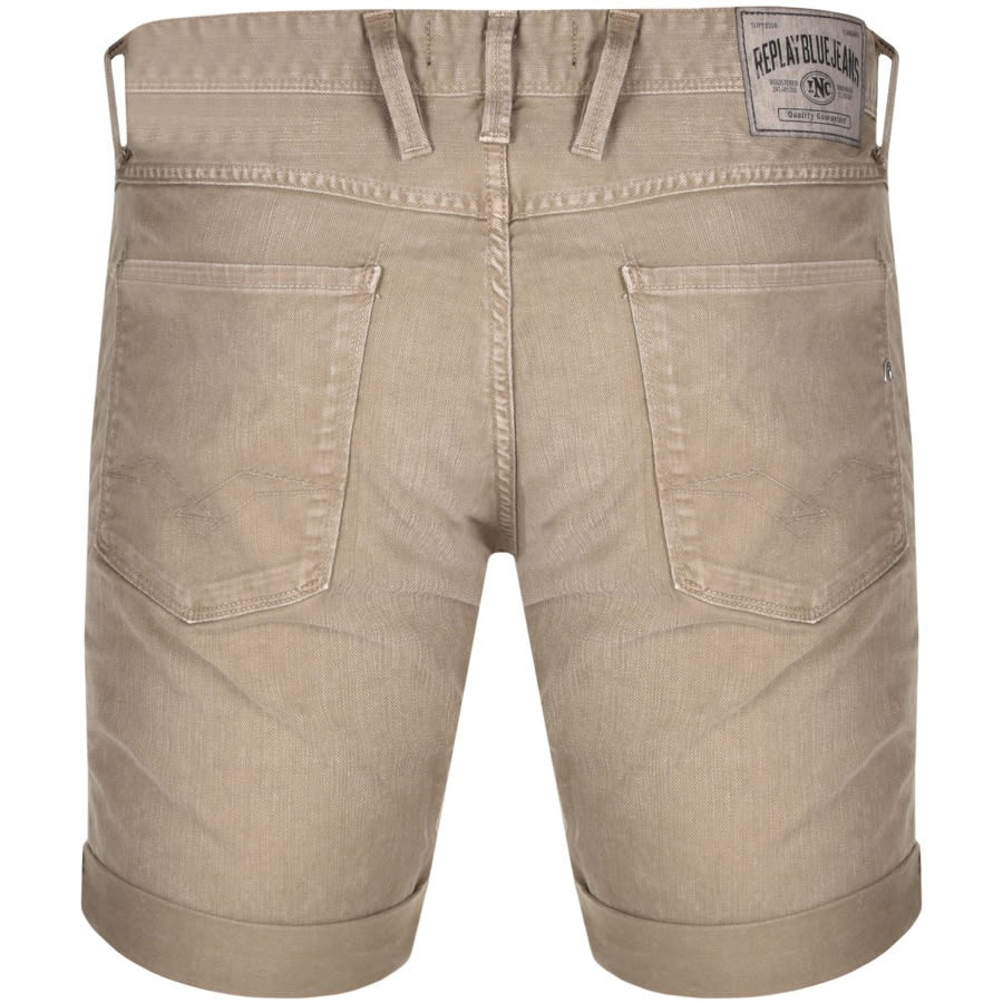 Alternative Image for ProductReplay Anbass Hyperflex Denim Shorts Brown2